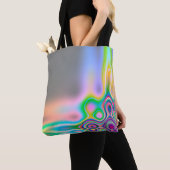 Heldere regenboogwervelingen tote bag (Dichtbij)