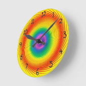 Heldere regenboogwervelklok met cijfers ronde klok (Hoek)
