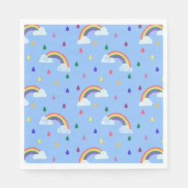 Heldere regendruppels met kleur voor regenboog servet