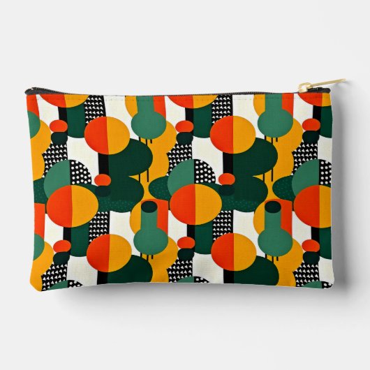 Heldere Retro Abstracte Cirkels Accessoirezak Etui (Achterkant)