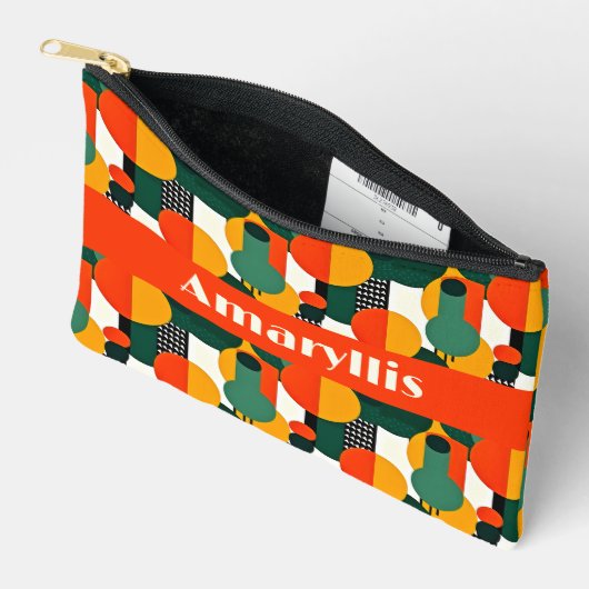 Heldere Retro Abstracte Cirkels Accessoirezak Etui (Open)