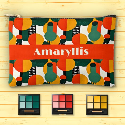 Heldere Retro Abstracte Cirkels Accessoirezak Etui