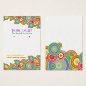 Heldere Retro Cirkels Oorbel Achtergrond Visitekaartje (Voorkant /achterkant)