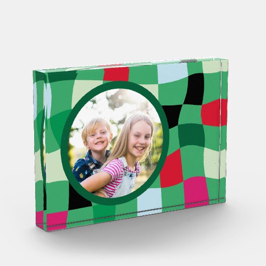 Heldere Retro geplakt ronde Fotoblokken (Links)