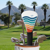 Heldere Retro golvende Strepen Patroon met Monogra Golfheadcover