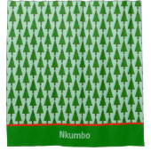 Heldere Retro Kerstboom met Bodemgrens Douchegordijn (Voorkant)