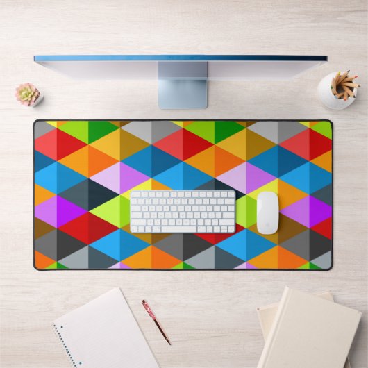 Heldere retro kleurrijke driehoeken patroon bureaumat (Kantoor 1)