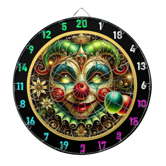 Heldere Retro Neon Dartbord voor Game Rooms (Voorkant)