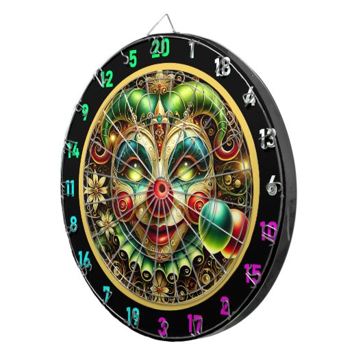 Heldere Retro Neon Dartbord voor Game Rooms (Voorkant Rechts)