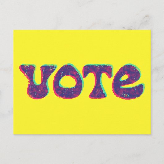 Heldere Retro Stijl Stem Slogan Custom Briefkaart (Voorkant)