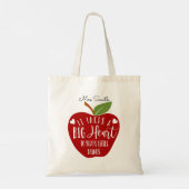 Heldere rode appel die een groot hart nodig heeft tote bag (Achterkant)