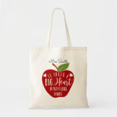 Heldere rode appel die een groot hart nodig heeft tote bag (Voorkant)