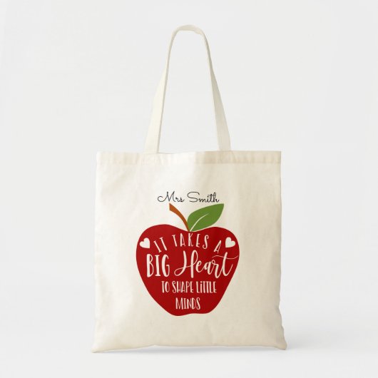 Heldere rode appel die een groot hart nodig heeft tote bag (Voorkant)