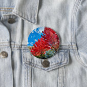 Heldere rode bladeren in de herfst ronde button 7,6 cm (In situ)