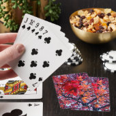 Heldere rode bladeren pokerkaarten (Insitu)