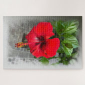 Heldere rode bloem legpuzzel (Horizontaal)