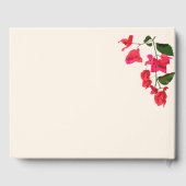 Heldere Rode Bougainvillea Bloem Gast Trouwboek Gastenboek (Achterkant)