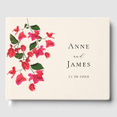 Heldere Rode Bougainvillea Bloem Gast Trouwboek Gastenboek (Voorkant)