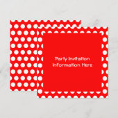 Heldere rode en witte poka dots leeg kaart (Voorkant / Achterkant)