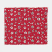 Heldere rode en zilver grijze verven fleece deken (Voorkant (Horizontaal))