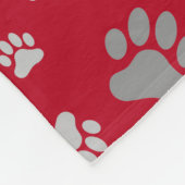 Heldere rode en zilver grijze verven fleece deken (Hoek)