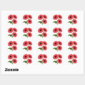 Heldere rode gerbera-daizenboeket vierkante sticker (Vel)