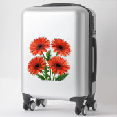 Heldere rode gerbera madeliefjesboeket sticker (Koffer)