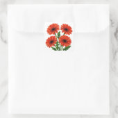 Heldere rode gerbera madeliefjesboeket vierkante sticker (Tas)
