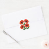 Heldere rode gerbera madeliefjesboeket vierkante sticker (Envelop)