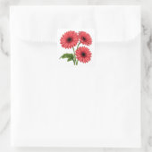 Heldere rode gerbera-tuil vierkante sticker (Tas)