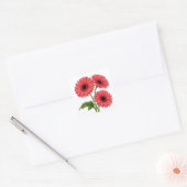 Heldere rode gerbera-tuil vierkante sticker (Envelop)