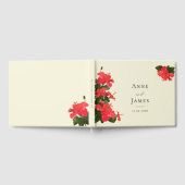 Heldere Rode Hibiscus Bloemen Gast Trouwboek Gastenboek (Volledig)