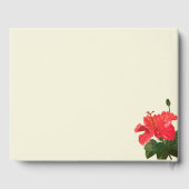 Heldere Rode Hibiscus Bloemen Gast Trouwboek Gastenboek (Achterkant)