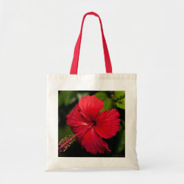 Heldere Rode Hibiscus Tote Bag