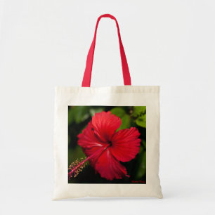 Heldere Rode Hibiscus Tote Bag