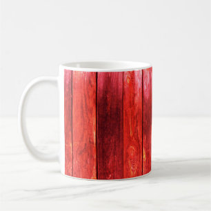 Heldere, rode houten wandstructuur. Houttextuur w Koffiemok