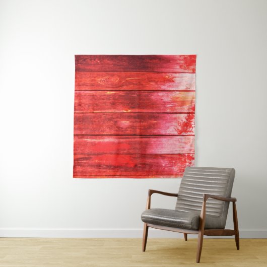 Heldere, rode houten wandstructuur. Houttextuur w Wandkleed (In Situ (horizontaal))