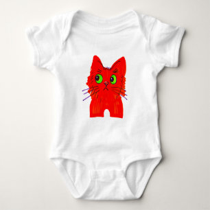 Heldere rode kat - Wonder met brede ogen met een t Romper