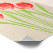 Heldere rode lente tulpen poster (Hoek)