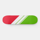 Heldere rode lime groene helling witte race strepe persoonlijk skateboard (Horizontaal)