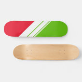 Heldere rode lime groene helling witte race strepe persoonlijk skateboard (Horizontaal)