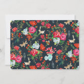 Heldere rode rozen bloemenbruiloft kaart (Achterkant)