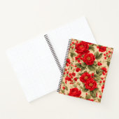 Heldere rode rozen en tekst notitieboek (Binnen)