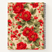 Heldere rode rozen en tekst notitieboek (Achterkant)