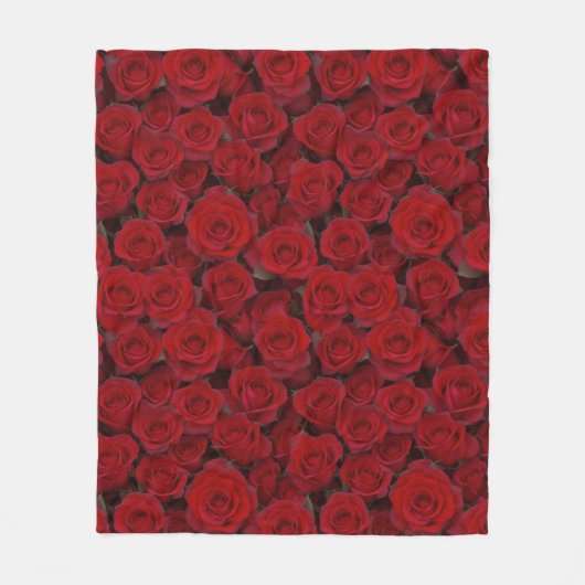 Heldere rode rozen fleece deken (Voorkant)