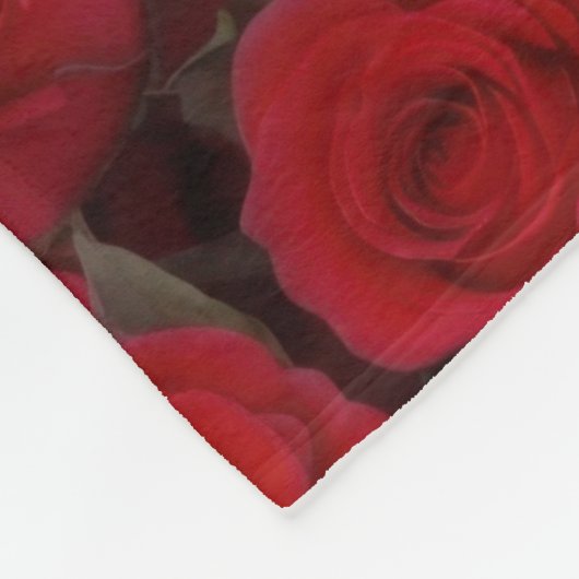 Heldere rode rozen fleece deken (Hoek)