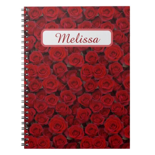 Heldere rode rozen notitieboek (Voorkant)