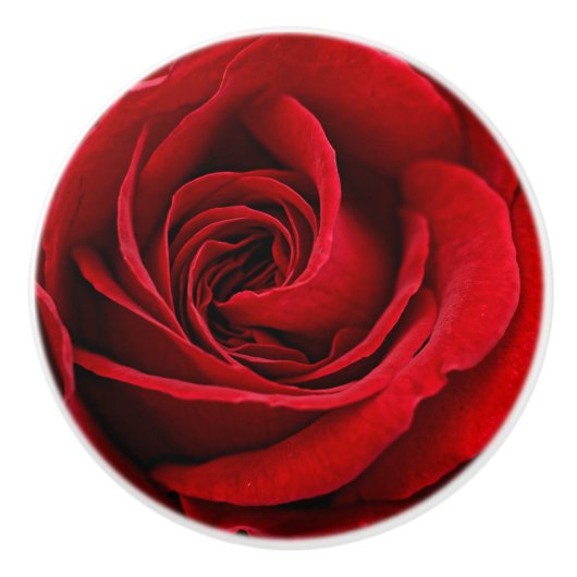 Heldere rode rozendichte keramische knop (Voorkant)