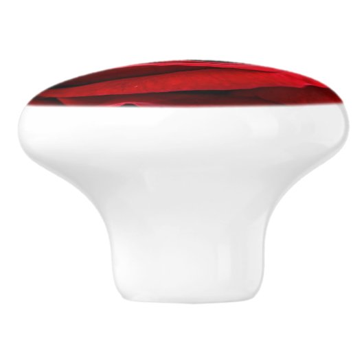 Heldere rode rozendichte keramische knop (Zijkant)