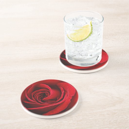 Heldere rode rozendichte zandsteen onderzetter (Zijkant)